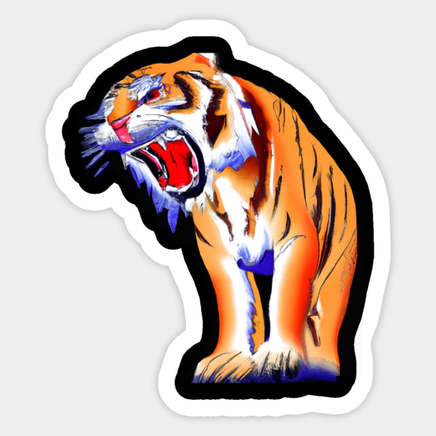 Sabertooth Tiger Sticker by Imutobi